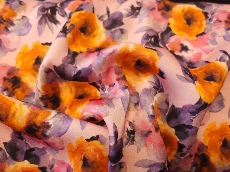 Viskosestoff Blüten, rosa