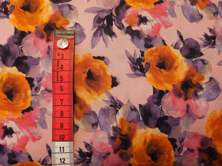 Viskosestoff Blüten, rosa - 0