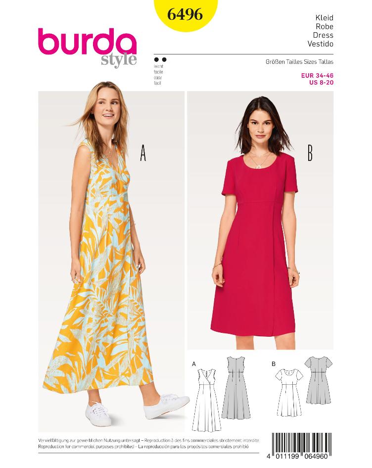 Kleid mit hoher Taille und Wickeleffekt
