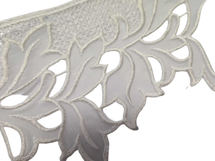Spitze auf Organza weiss 90mm - 0