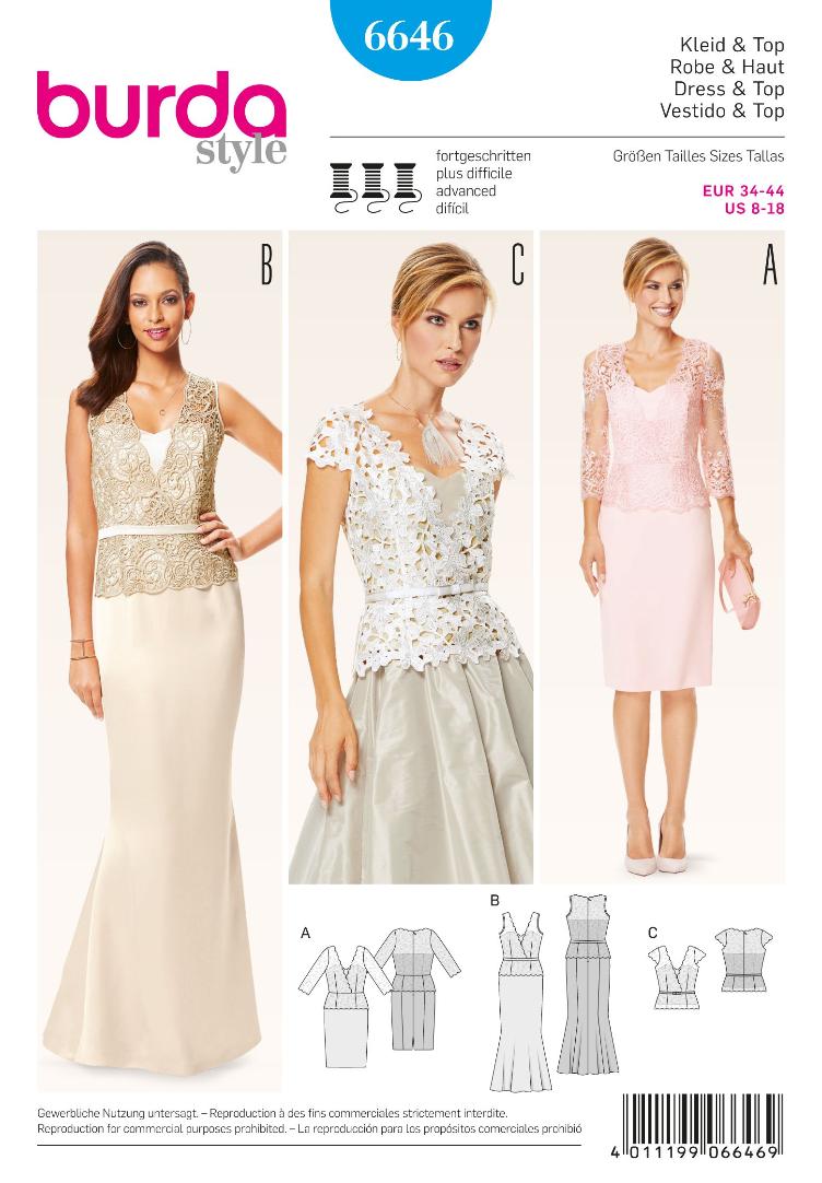 Abendkleid und Spitzentop