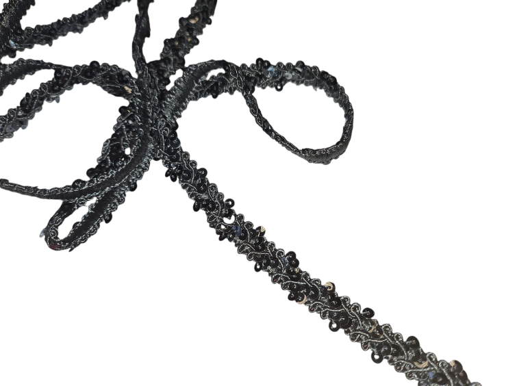 Paillettenborte 15mm, schwarz