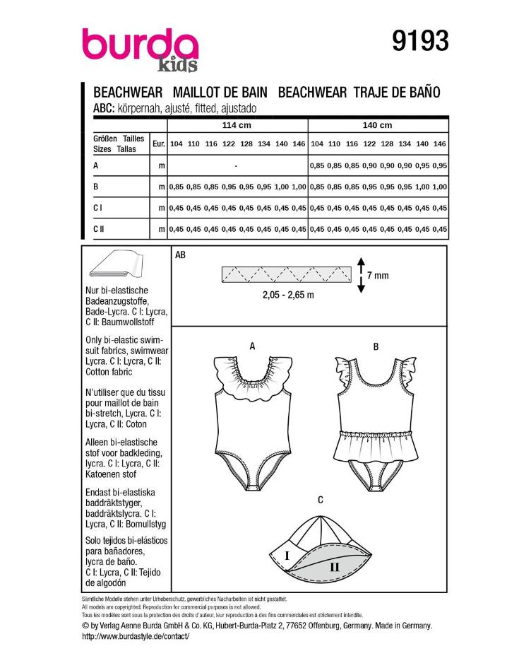 Badeanzug und Sonnenhut 104-146 - 0