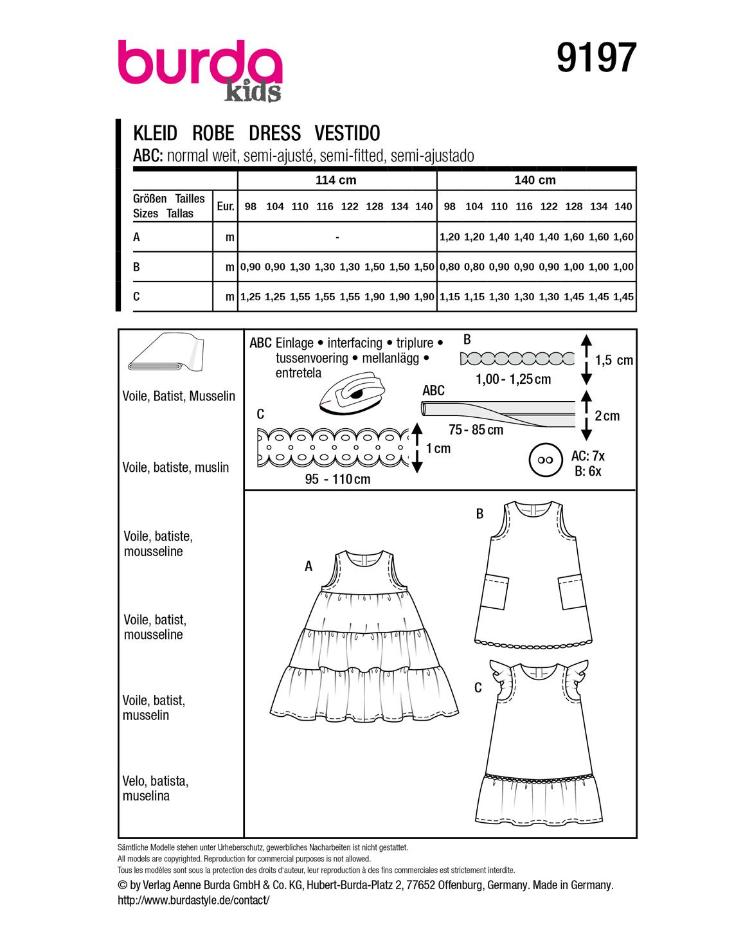Kurzarm Sommerkleider 98-140 - 2