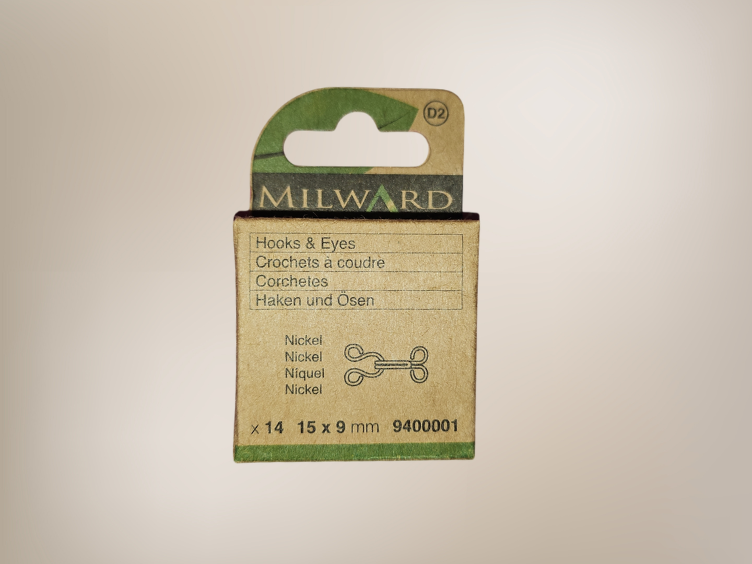 Milward Haken und Augen Nr.2 in silber & schwarz