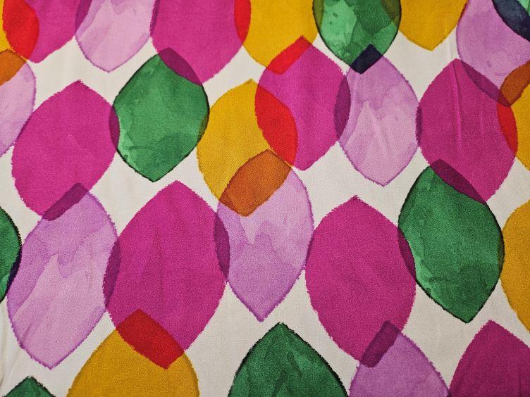 Viskose mit farbigen aquarell Tupfen - 0