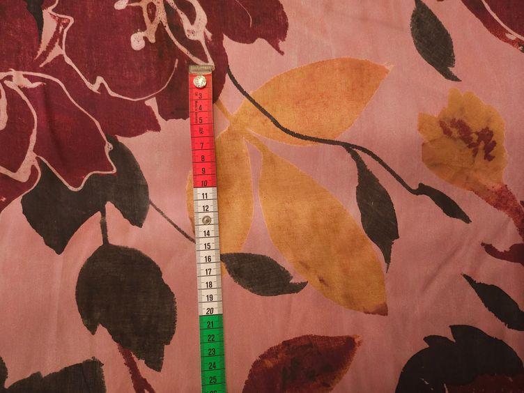 Poyestersatin Blumen, rot gold - 2