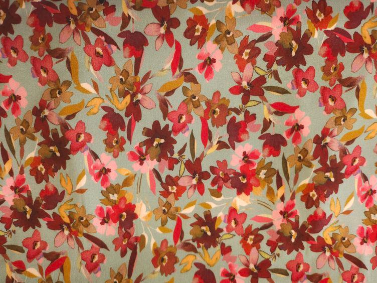 Viskosestoff mit Elastan, Blumen - 0