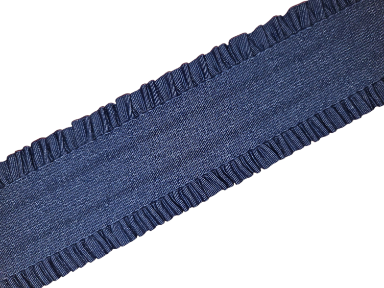 Elast mit Rüschenabschluss blau 50mm