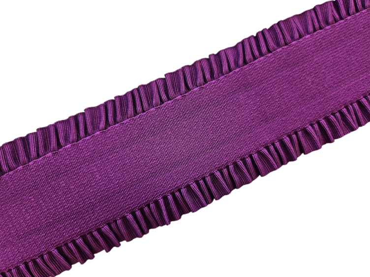 Elast mit Rüschenabschluss lila 50mm
