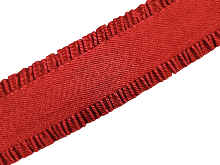 Elast mit Rüschenabschluss rot 50mm