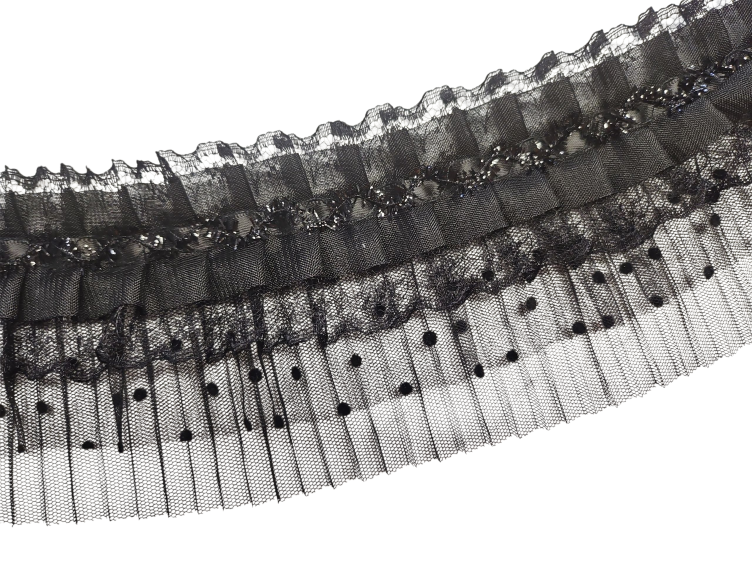 Dekorative Tüllbordüre mit Spitzenband