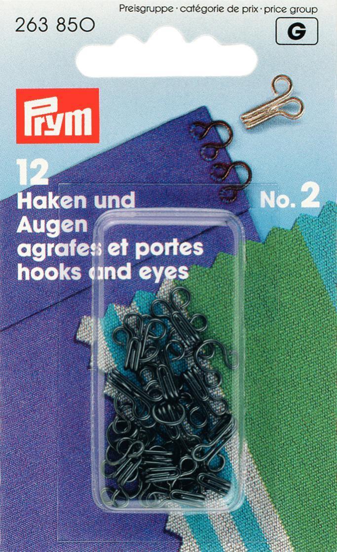 Haken und Augen Nr.2 in schwarz und silber - 0
