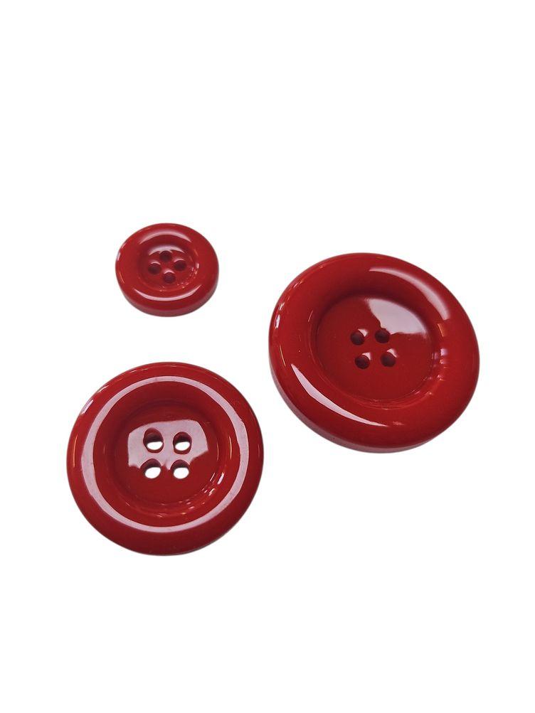 Markanter Knopf rot, 34mm 27mm 17mm