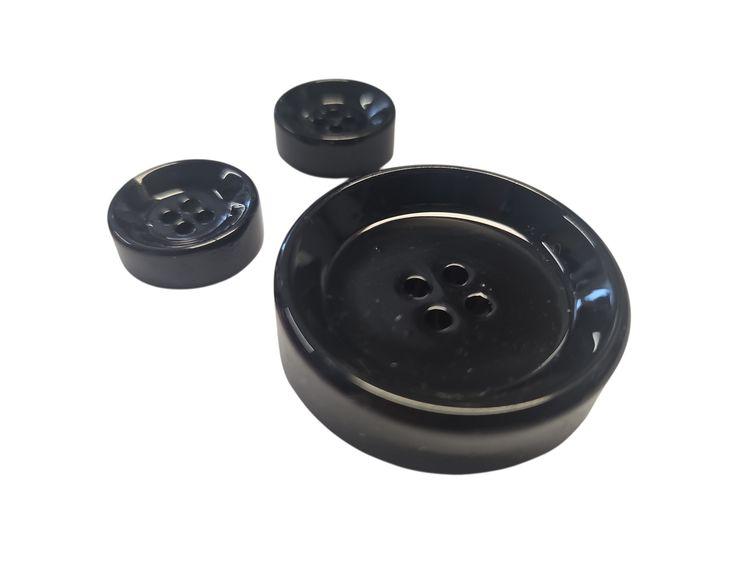 Markanter Mantelknopf schwarz, 17mm & 34mm