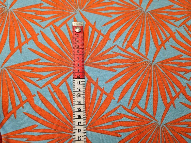 Viskose Jersey orange Palmblätter - 1