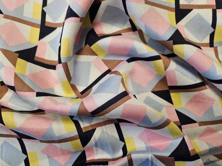 Viskose mit geometrischem Muster, rosa
