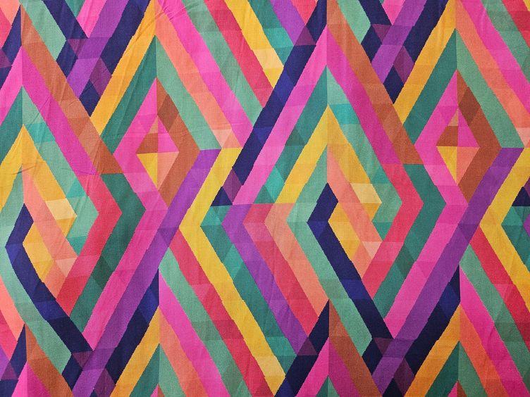 Viskose mit geometrischem Muster, farbig - 0