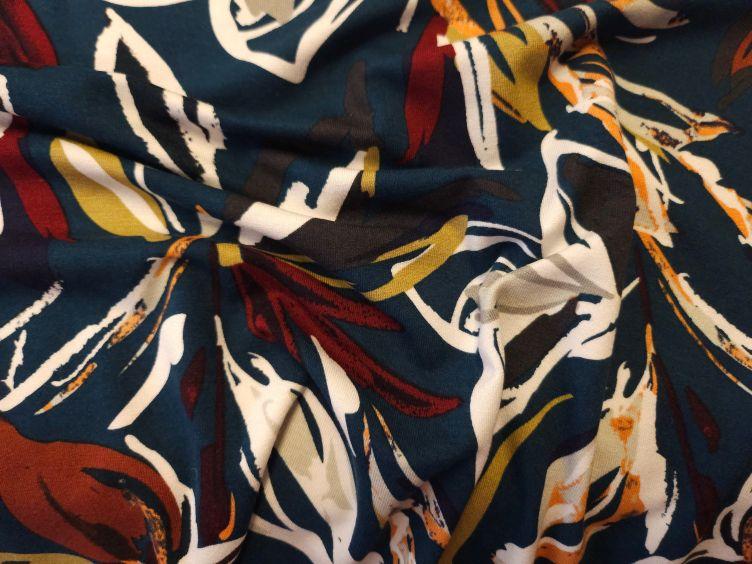 Viskose Jersey floral, grün