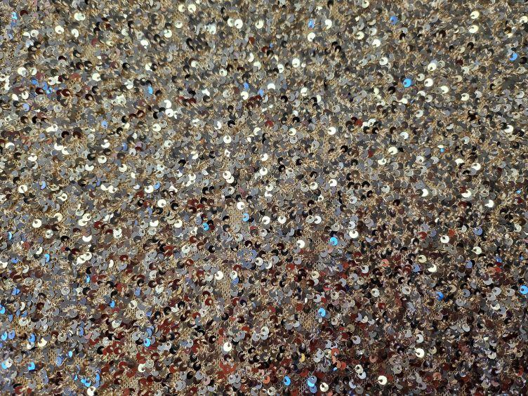 Pailletten auf Tüllgrund, silber - 0