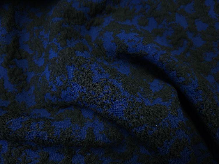 Loro Piana Coqué Wollstoff mit Elastan, dunkelblau schwarz