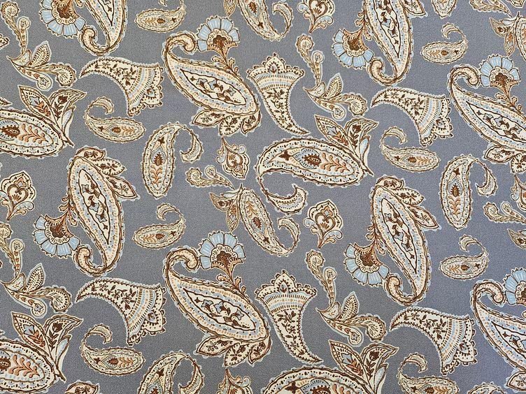 Viskosestoff mit Paisley Muster grau/blau - 0