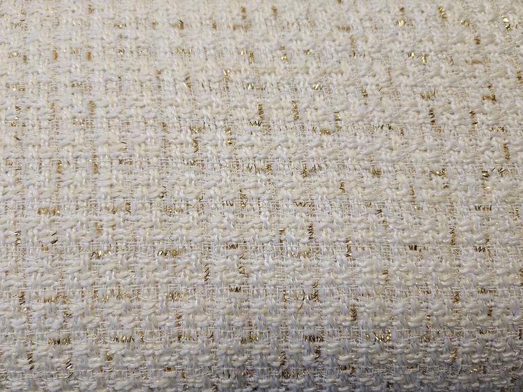 Boucle weiss mit Goldfäden - 0