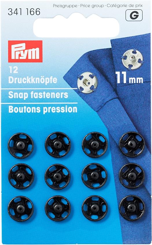 Prym Druckknöpfe zum Annähen 11mm silber, schwarz - 0