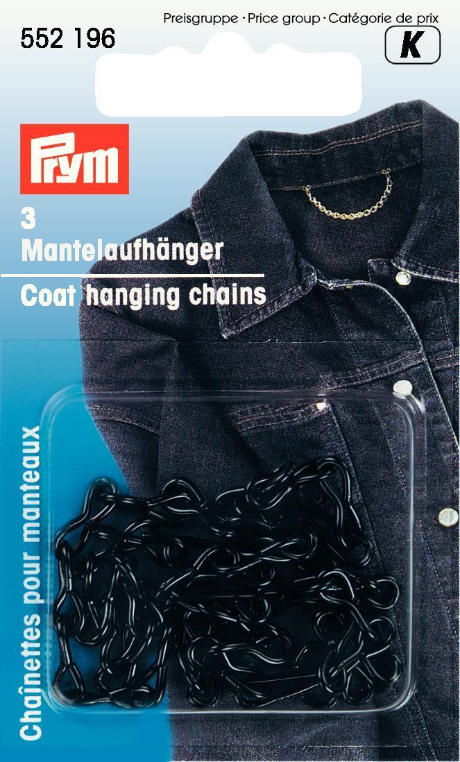 Prym Mantelaufhänger 3 Stk. schwarz, silber - 0