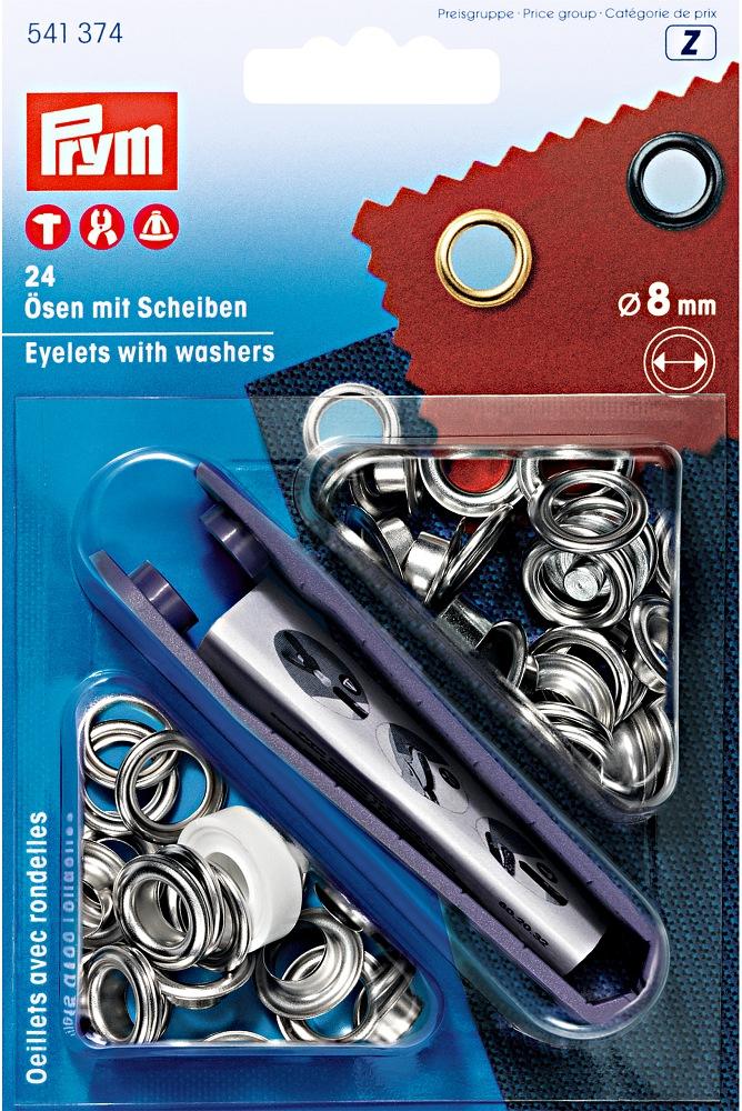 Prym Ösen mit Scheiben 8mm, div Farben