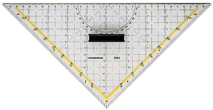Geodreieck mit Schneidekante aus Stahl
