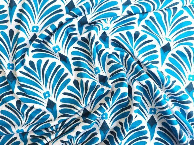Viskose Jersey grafisch, blau