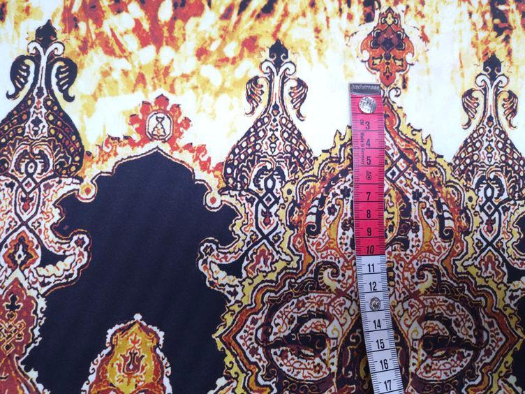 Seide gross gemustert, gelb - 2