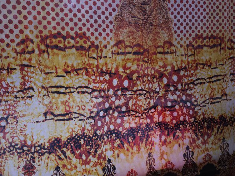 Seide gross gemustert, gelb - 4