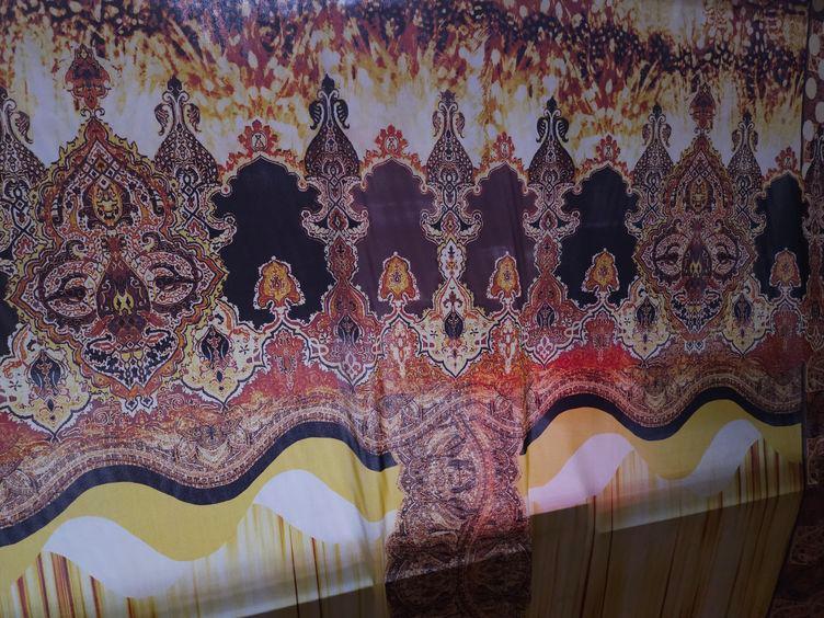 Seide gross gemustert, gelb - 0