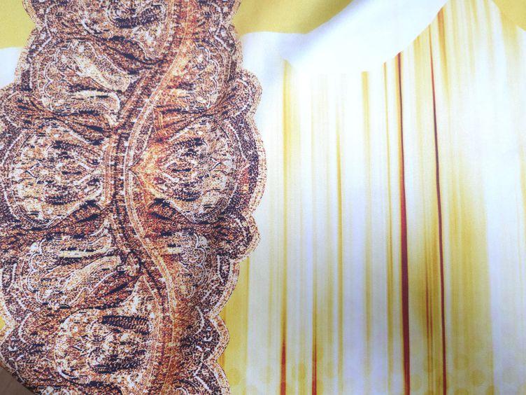 Seide gross gemustert, gelb - 1