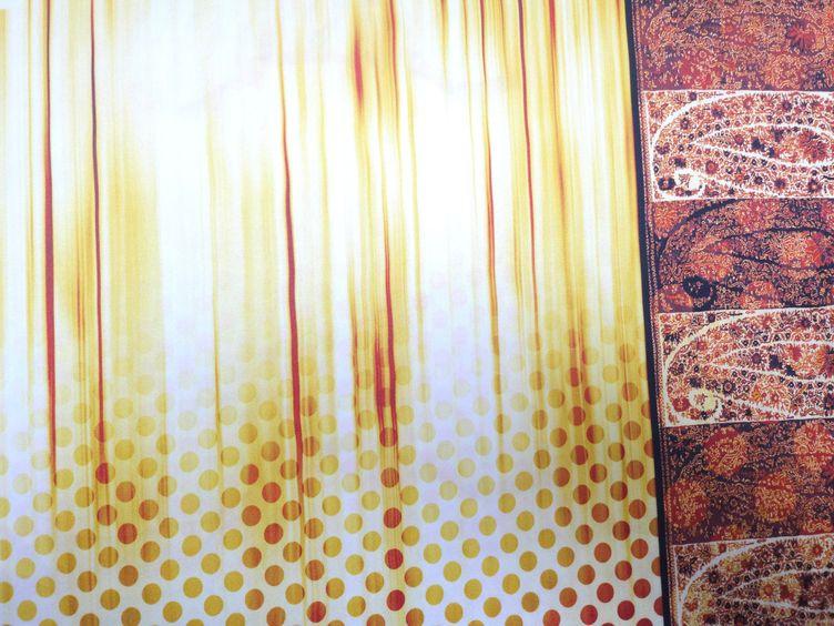 Seide gross gemustert, gelb - 3