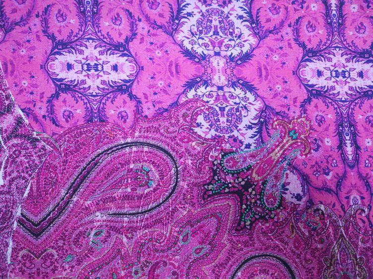 Seide Paisley rosa - 1