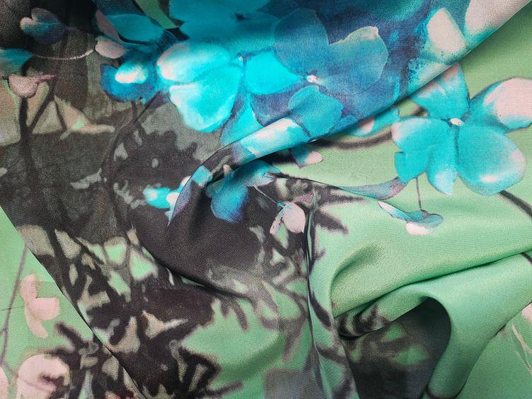 Seide floral, grün