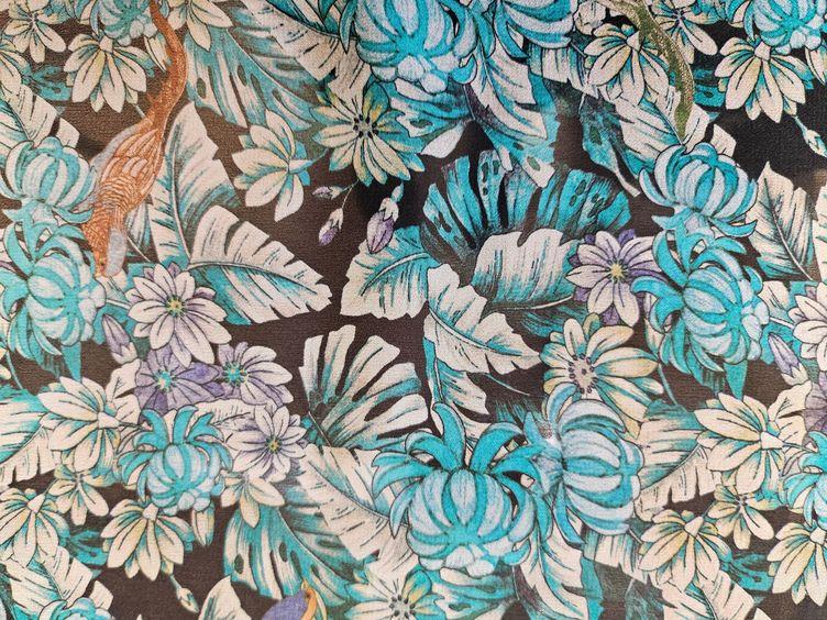 Seiden Georgette floral - 0